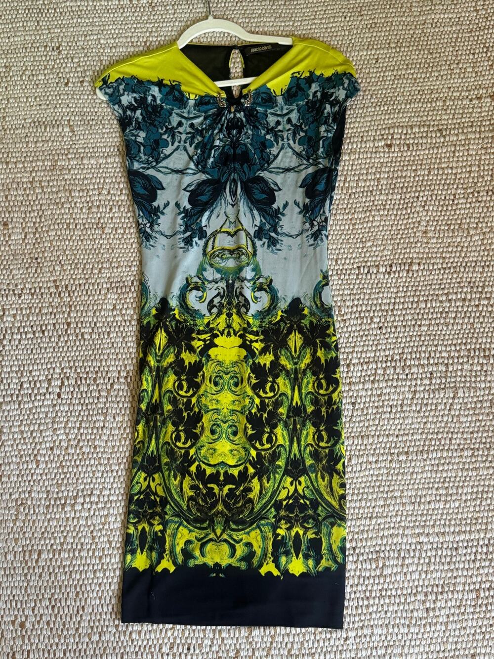 Roberto Cavalli 2013 Novella Baroque Print Sheath Dress Made In Italy IT 40 US S
